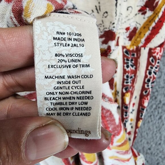 Soft Surroundings Dress Womens Large Brown Fall Print Button Side Knit Dress - Picture 10 of 11